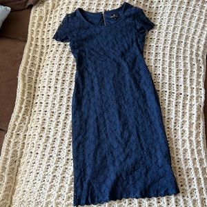 Navy blue eyelet dress